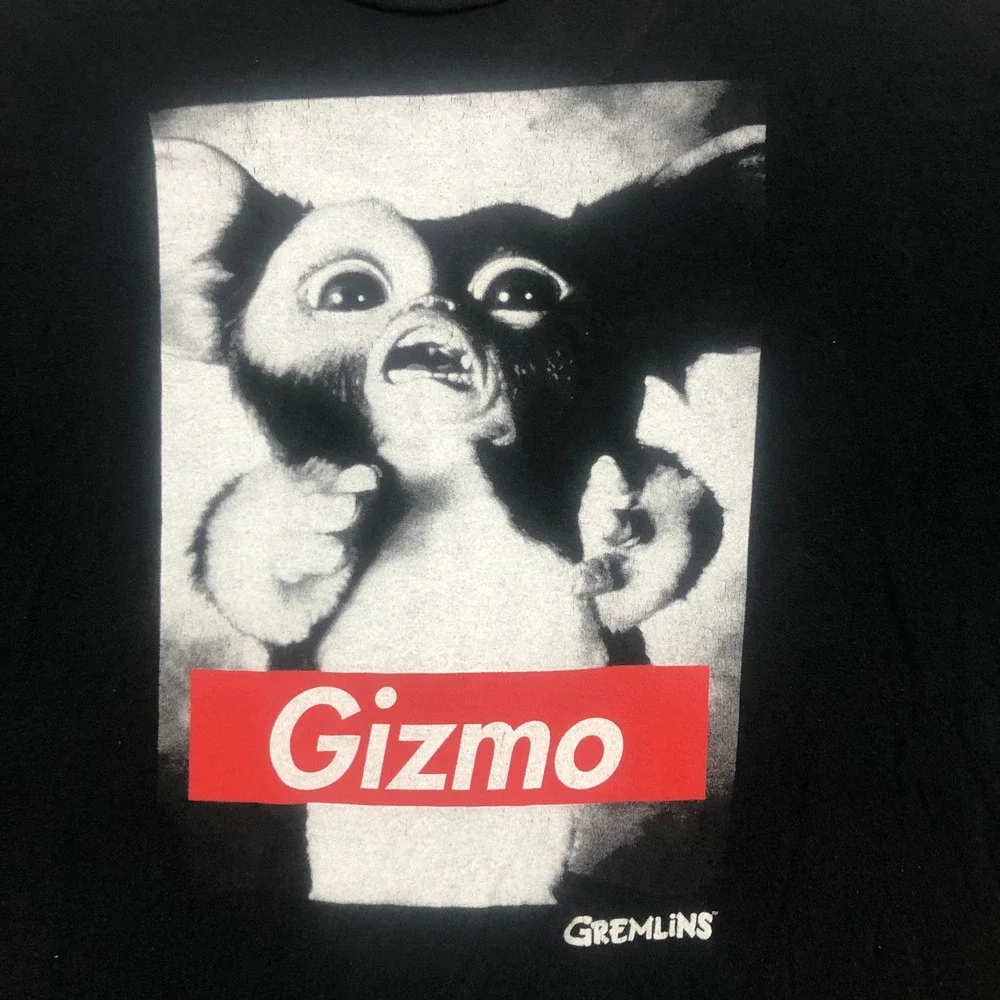 Gremlins Gizmo Graphic T-Shirt Mens XL‎ Black Cotton Box Logo Style Warner Bros